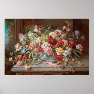 Fortfarande livet med blommor av Hans Zatzka - pos Poster