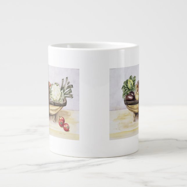 Fortfarande livet med en grönsaksbil 1996 jumbo mugg (Framsidan)
