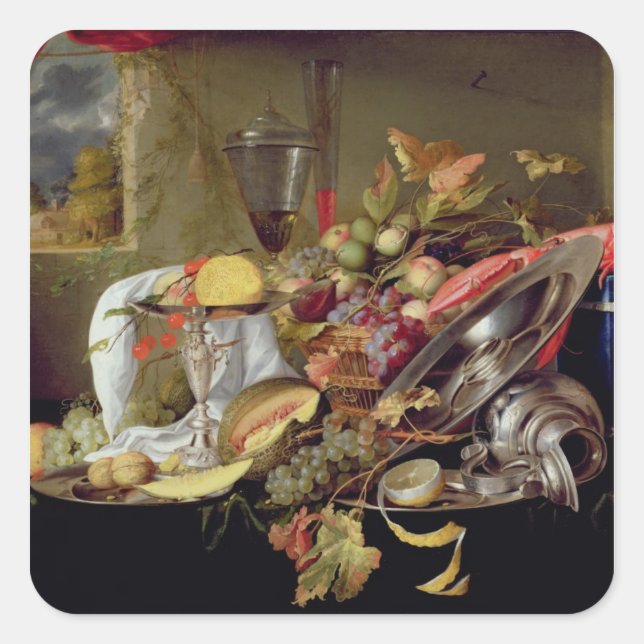 Fortfarande livstid fyrkantigt klistermärke (Framsida)