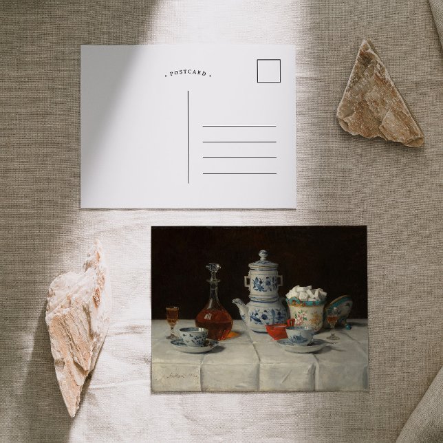 Fortfarande livstid med kaffeinställning | Albert  Vykort (Skapare uppladdad)