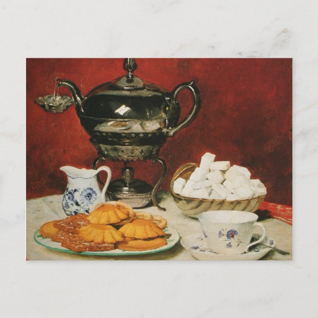 Fortfarande livstids tea och Smälter rullar - Albe Vykort (Framsida)