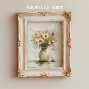 Fortfarande målning Vår Flower Bouquet i Vas Poster