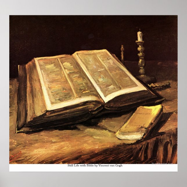Fortfarande med Bible av Vincent van Gogh Poster (Framsidan)