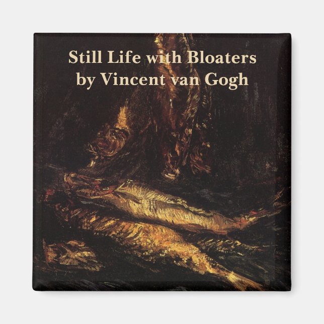 Fortfarande med bloaters av Vincent van Gogh Magnet (Framsidan)