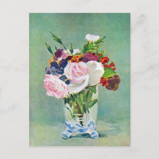 Fortfarande med blommor av Edouard Manet Vykort (Framsida)