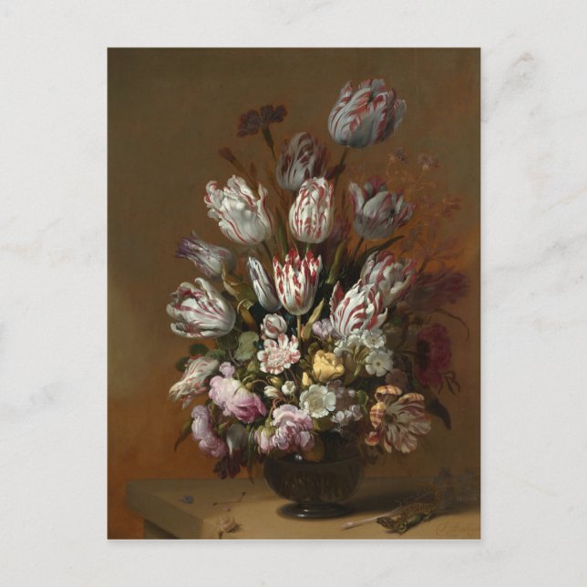 Fortfarande med blommor Hans Bollongier Fine Art Vykort (Framsida)