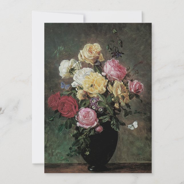 Fortfarande med blommor i Vas av Olaf Hermansen Inbjudningar (Framsida)