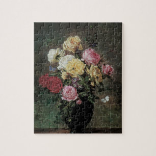 Fortfarande med blommor i Vas av Olaf Hermansen Pussel