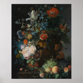 Fortfarande med blommor och frukt Jan van Huysum Poster