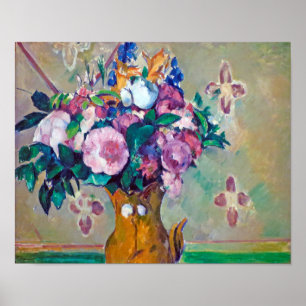 Fortfarande med blommor, Paul Cezanne Poster