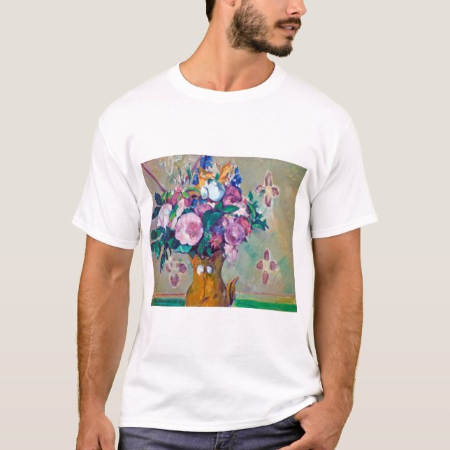 Fortfarande med blommor, Paul Cezanne T Shirt (Framsida)