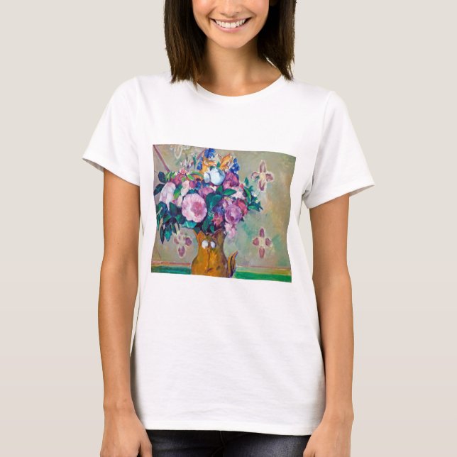 Fortfarande med blommor, Paul Cezanne T Shirt (Framsida)