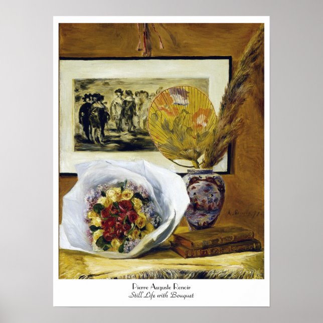 Fortfarande med Bouquet Pierre Auguste Renoir Poster (Framsidan)