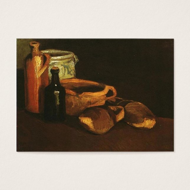 Fortfarande med Clogs och Pots, Vincent van Gogh Visitkort (Framsidan)