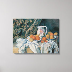 Fortfarande med en ridå av Paul Cezanne Canvastryck