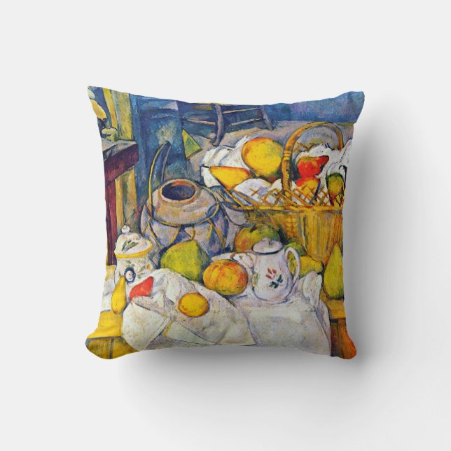Fortfarande med Fruit Basket, Paul Cezanne Kudde (Framsida)