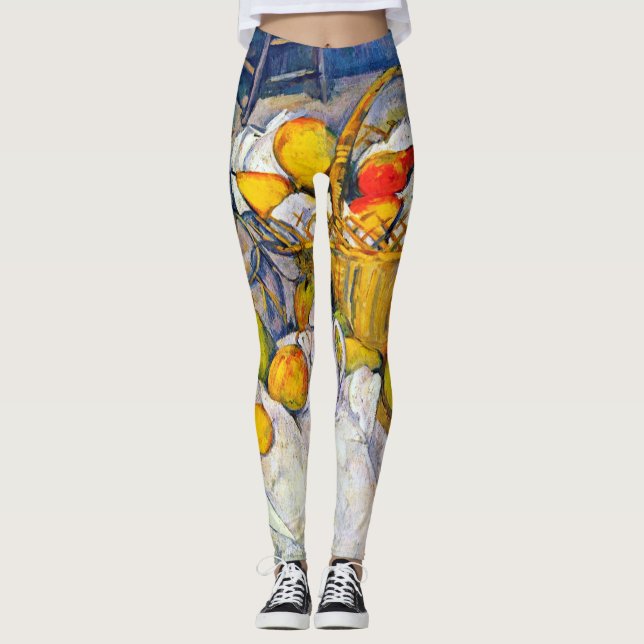 Fortfarande med Fruit Basket, Paul Cezanne Leggings (Framsida)