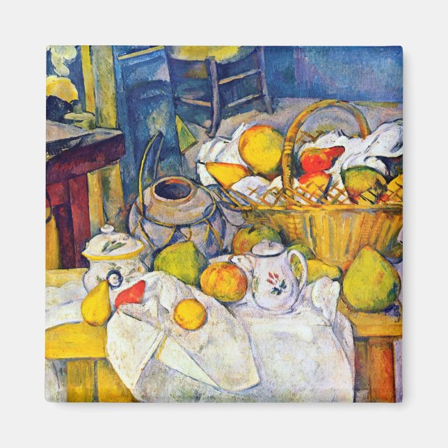 Fortfarande med Fruit Basket, Paul Cezanne Magnet (Framsidan)