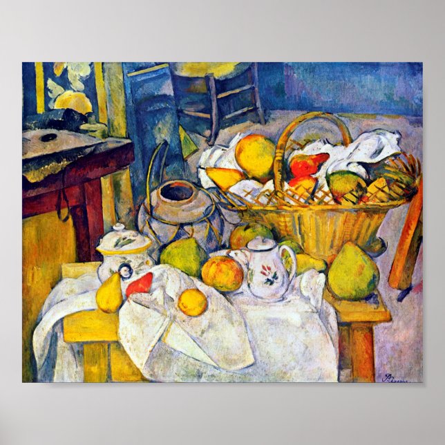 Fortfarande med Fruit Basket, Paul Cezanne Poster (Framsidan)