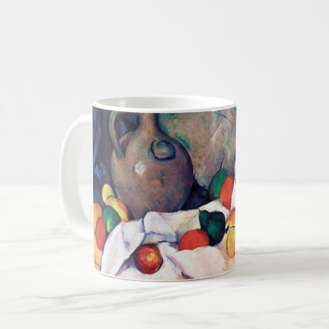Fortfarande med frukt, Paul Cezanne Kaffemugg (Framsida vänster)