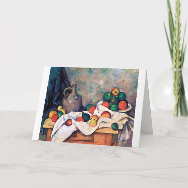 Fortfarande med frukt, Paul Cezanne Kort (Framsida)