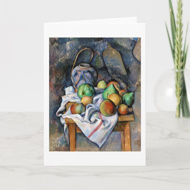 Fortfarande med frukt, Paul Cezanne Kort (Framsida)