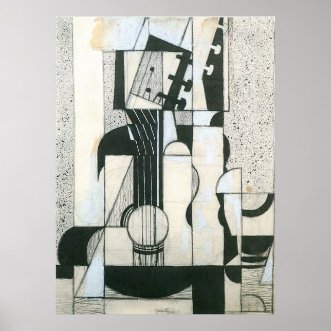 Fortfarande med gitarr från Juan Gris Poster (Framsidan)