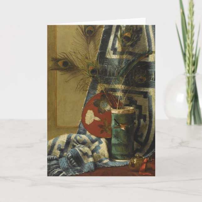 Fortfarande med Peacock Feathers Kort (Framsida)