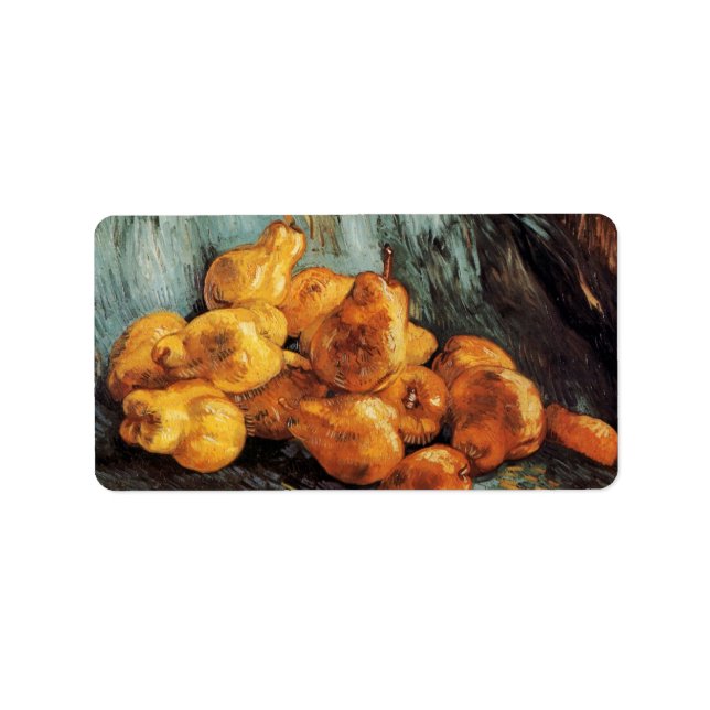 Fortfarande med Quince Pears av Vincent van Gogh Adressetikett (Framsidan)