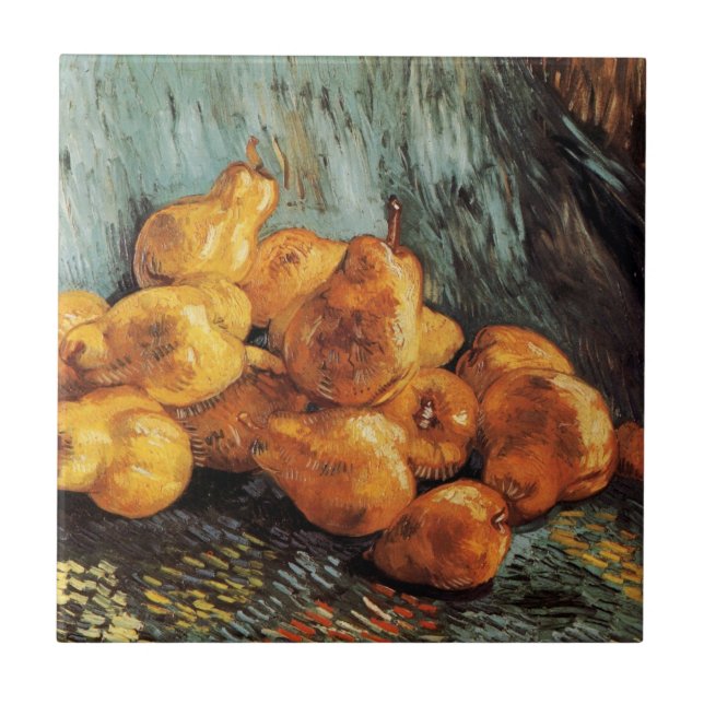Fortfarande med Quince Pears av Vincent van Gogh Kakelplatta (Framsidan)