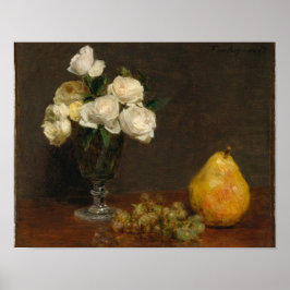 Fortfarande med Ro och Fruit Henri Fantin-Latou Poster