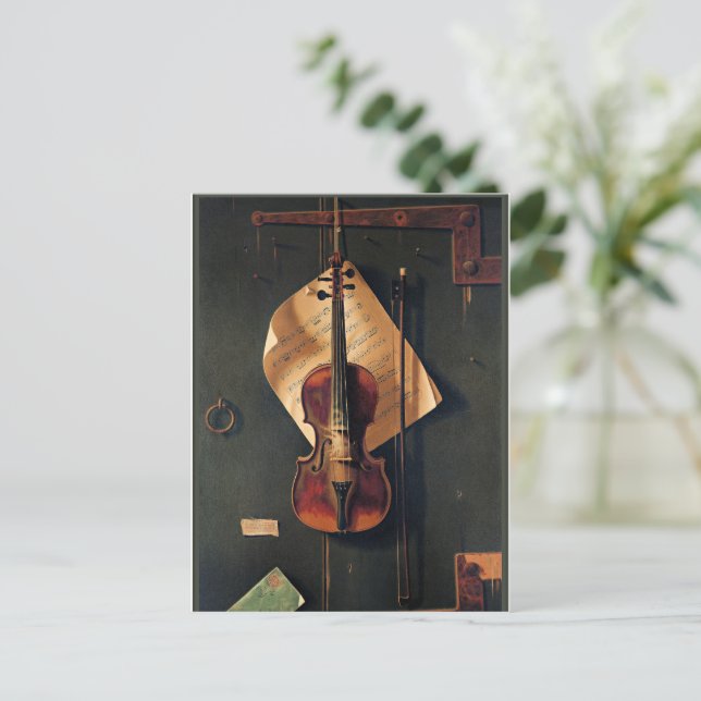 Fortfarande med Violin, bra konst. Vykort (Stående Fram)