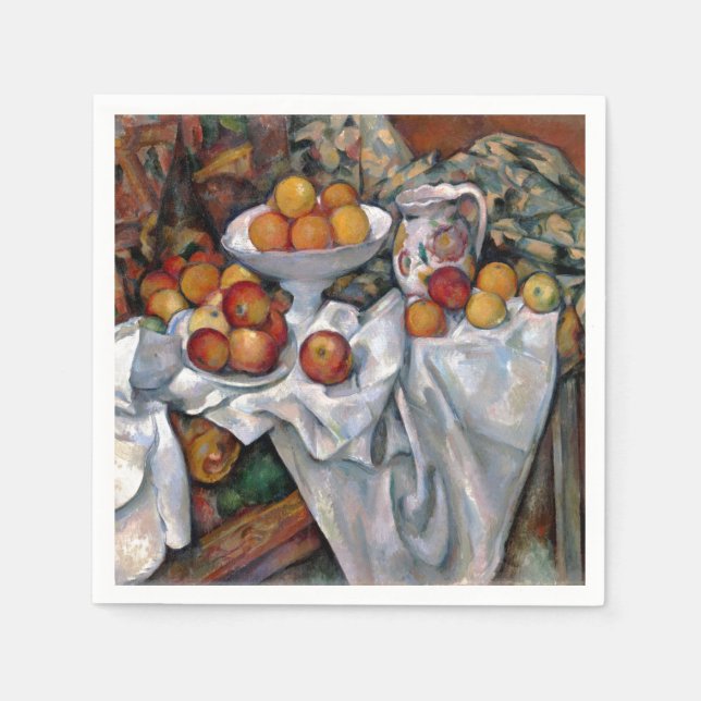 Fortfarande Orangar - Paul Cezanne Painting Art Pappersservett (Framsidan)