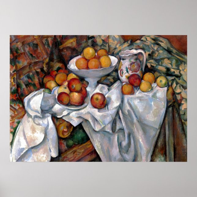 Fortfarande Orangar - Paul Cezanne Painting Art Poster (Framsidan)