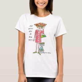 Fortfarande Perfekt Confident Woman Caricature T Shirt