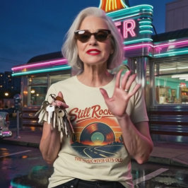 Fortfarande Rockin' Vintage Rock – 50-talets Ameri T Shirt