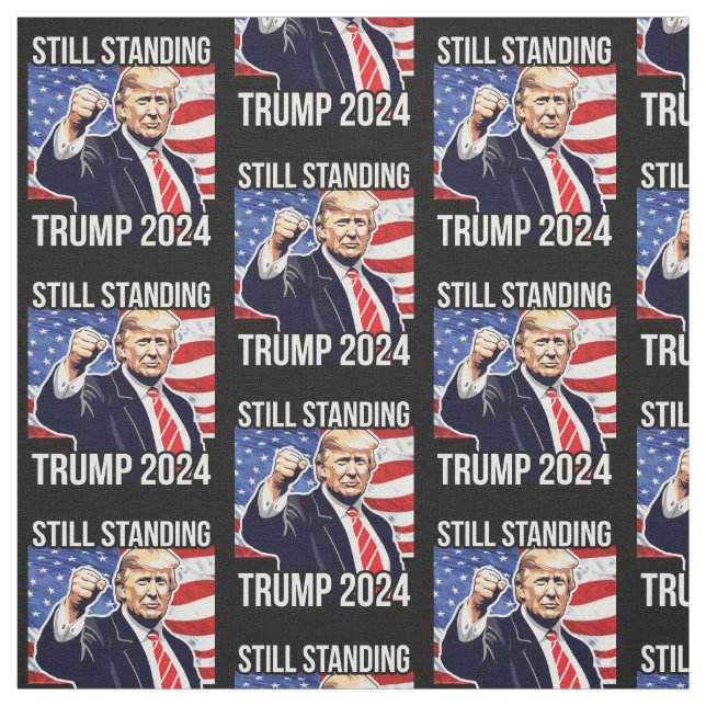 Fortfarande stående Donald Trump 2024 Fist Pump Am Tyg (Provkarta)