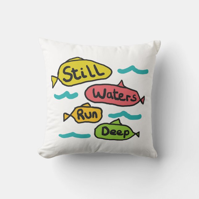 Fortfarande Vatten Springa Deep Kudde (Framsida)