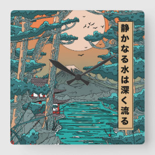 Fortfarande vatten springa djupt.. fyrkantig klocka