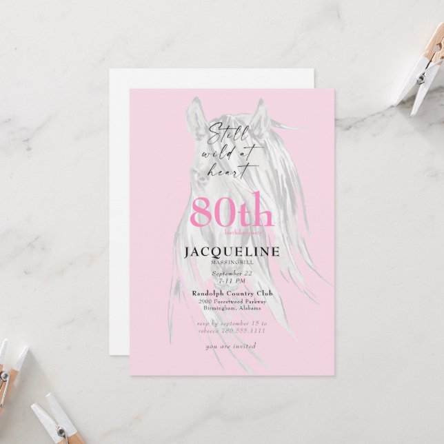 Fortfarande Vild i hjärtat 80:e födelsedagen för h Inbjudningar (Fram/Back In Situ)