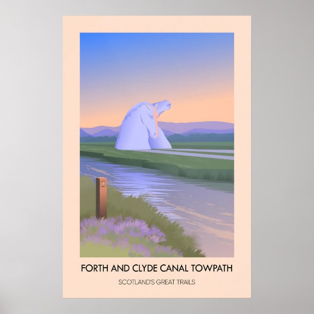 Forth and Clyde Canal gång- och cykelväg Scotlands Poster (Framsidan)