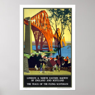 Forth Bridge, Skottland- Flies Scotsman Poster