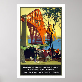 Forth Bridge, Skottland- Flies Scotsman Poster