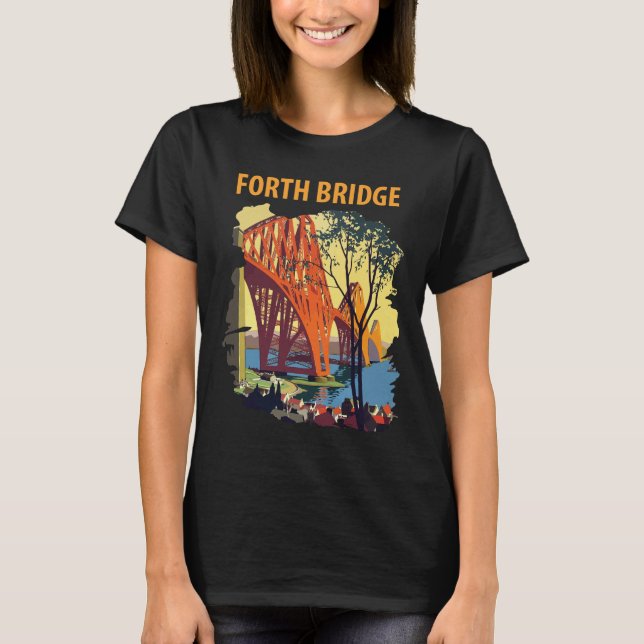 Forth Bridge Skottland Resa T-Shirt (Framsida)