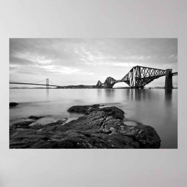 Forth Bridges Black & White Poster (Framsidan)