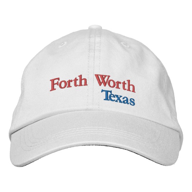 Forth Worth Texas Embroired Baseball Cap Broderad Keps (Framsida)