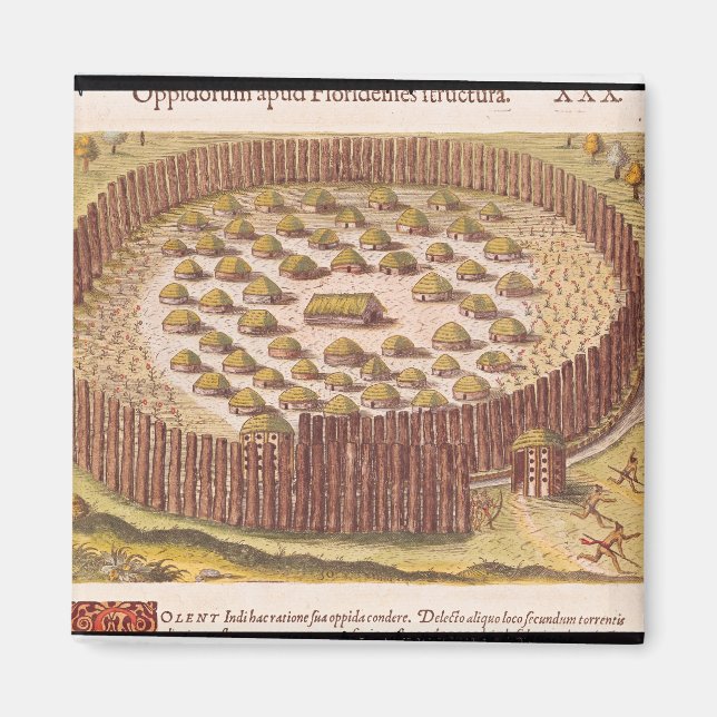 Fortifierad indiansk by från "Brevis 2 Magnet (Framsidan)