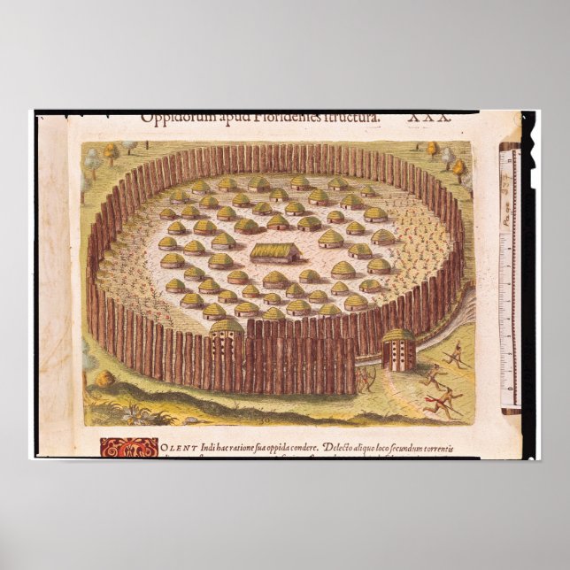 Fortifierad indiansk by från "Brevis 2 Poster (Framsidan)