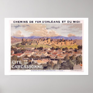 Fortifierat karcassonne Frankrike Poster