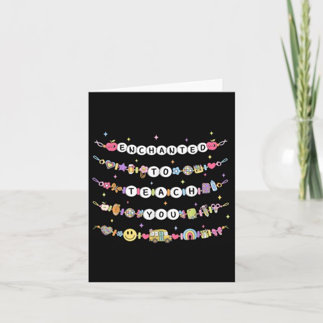Förtjusad att lära dig Bracelet Lärare. Kort (Framsida)